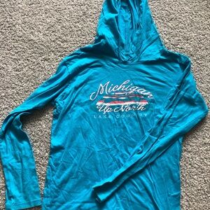 Blue Michigan Graphic Hoodie